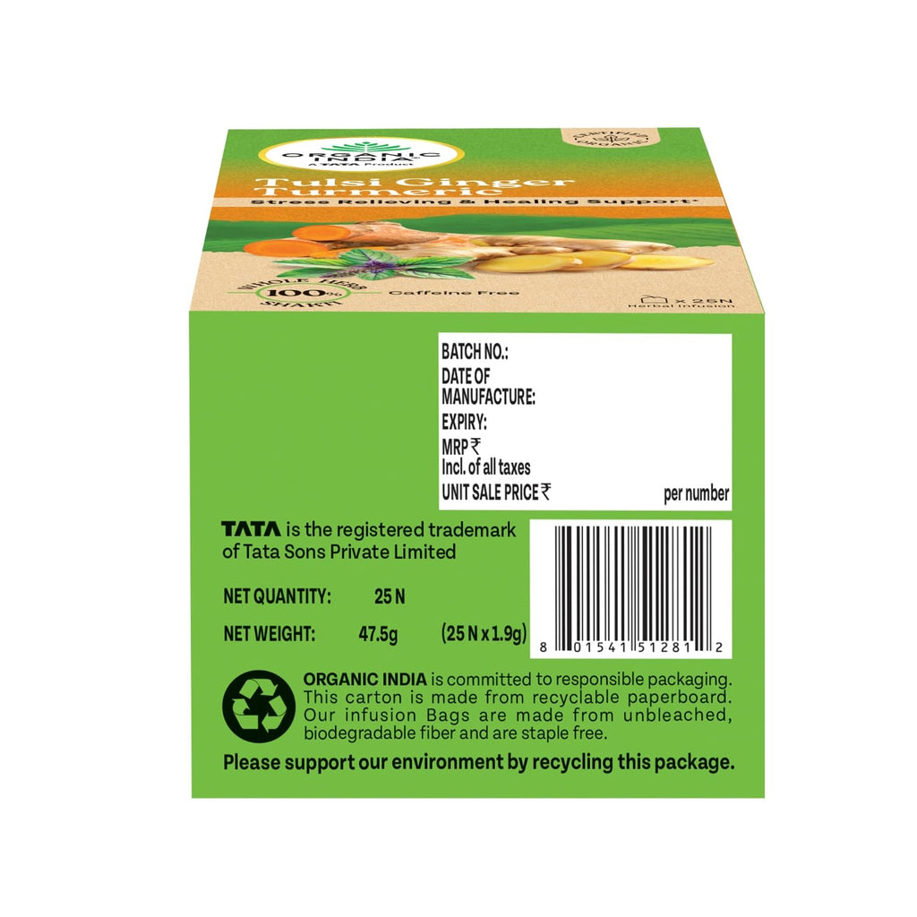 ORGANIC INDIA TULSI GINGER TURMERIC 25S TB 10