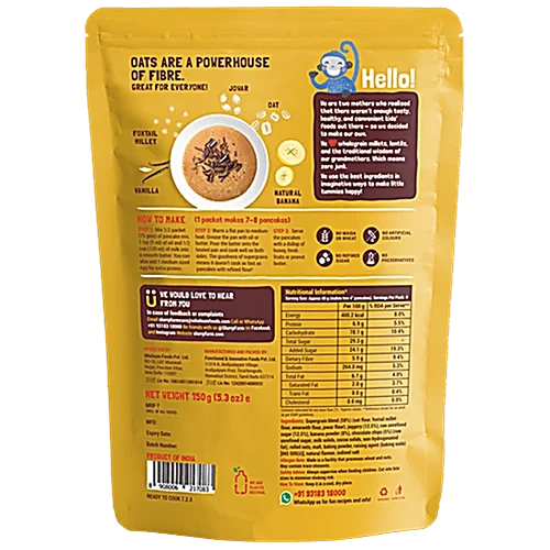 SLURRP FARM MILLET PANCAKE MIX BANANA CHOCO-CHIP 150 GM