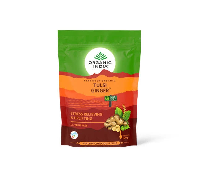 ORGANIC INDIA GINGER TEA PACKED IN ZIPPER 100 GM