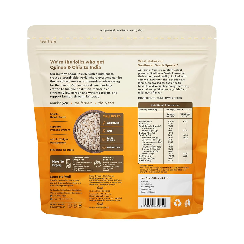 NOURISH SUNFLOWER SEEDS 100 GM