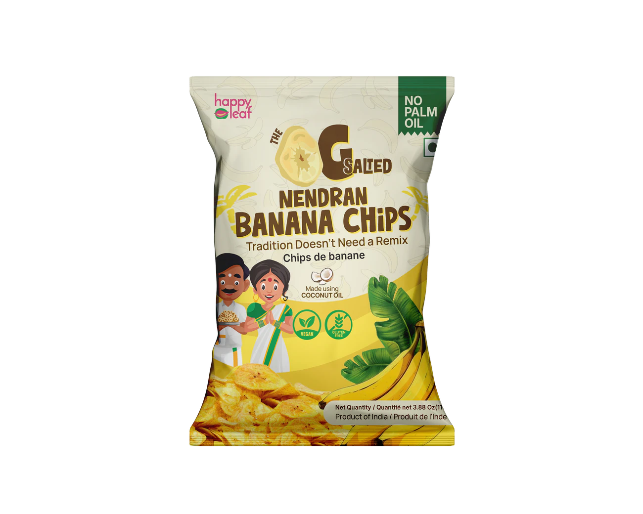 HAPPY LEAF BANANA CHIPS OG SALTED 110 GM