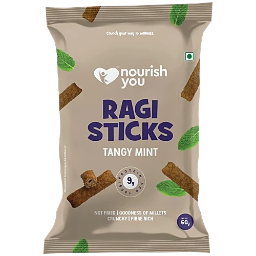 NOURISH RAGI STICKS TANGY MINT 60 GM