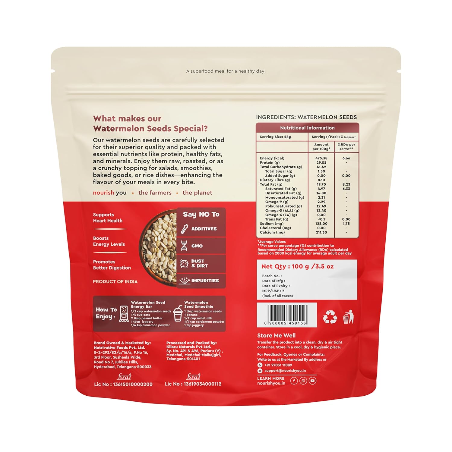 NOURISH WATERMELON SEEDS 100 GM