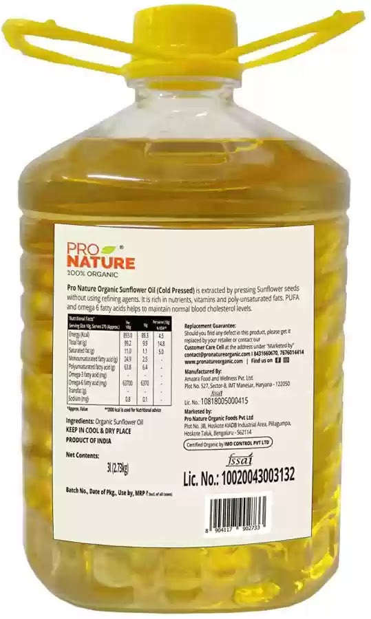 PRONATURE SUNFLOWER OIL 3 LTR