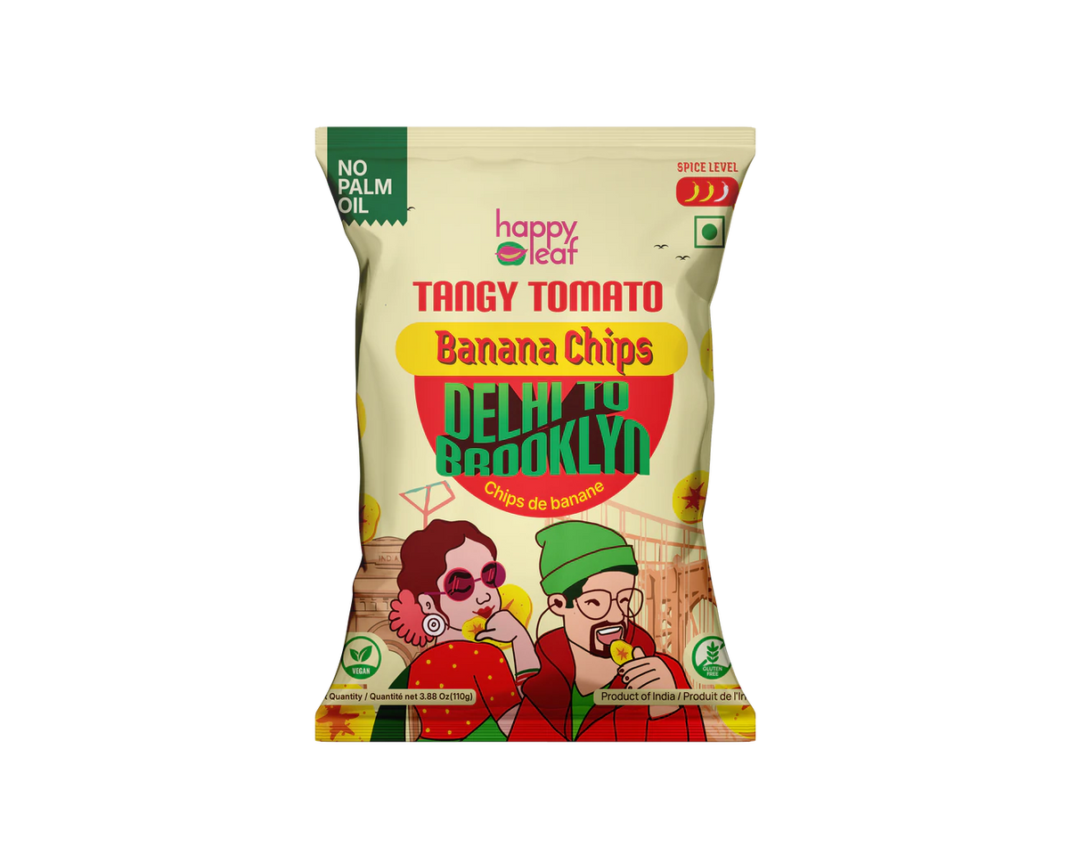 HAPPY LEAF BANANA CHIPS TANGY TOMATO 110 GM