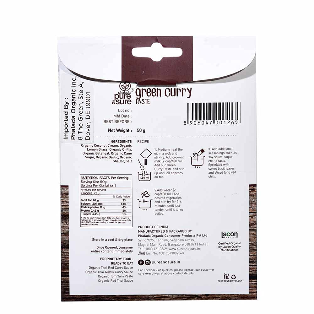 PS ORG GREEN CURRY PASTE 50 GM
