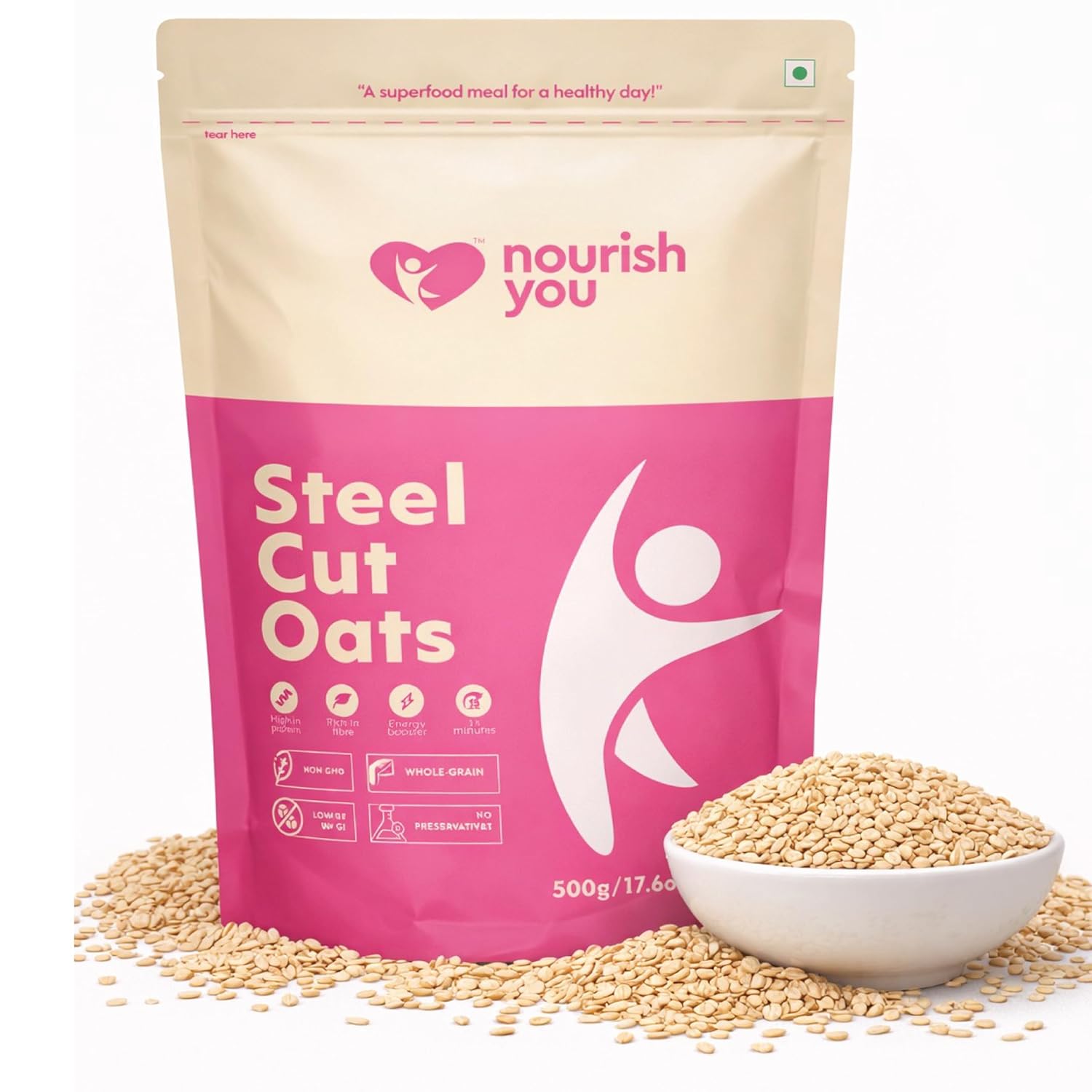 NOURISH STEEL CUT OATS 500 GM