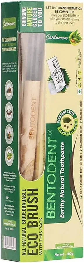 BENTODENT CARDAMOM TOOTHPASTE AND BRUSH 100 GM