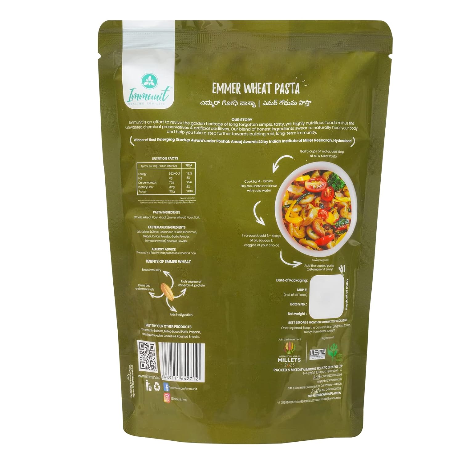 IMMUNIT EMMER WHEAT PASTA