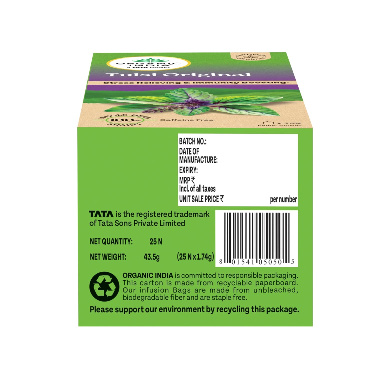 ORGANIC INDIA TULSI ORIGINAL 25S TB 10