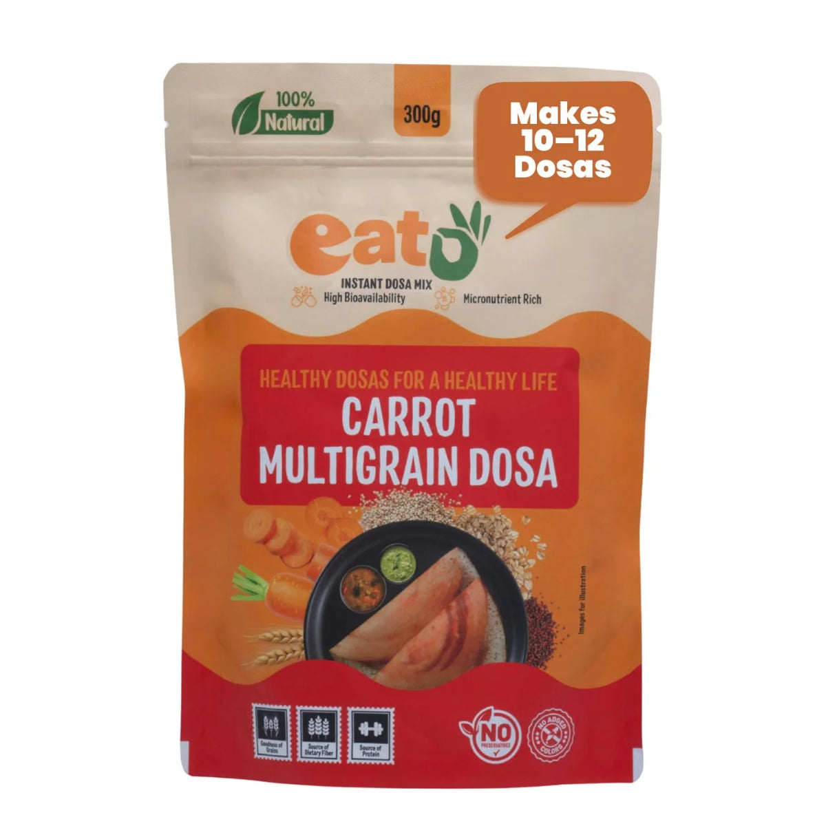 EAT 5 CARROT MULTIGRAIN DOSA