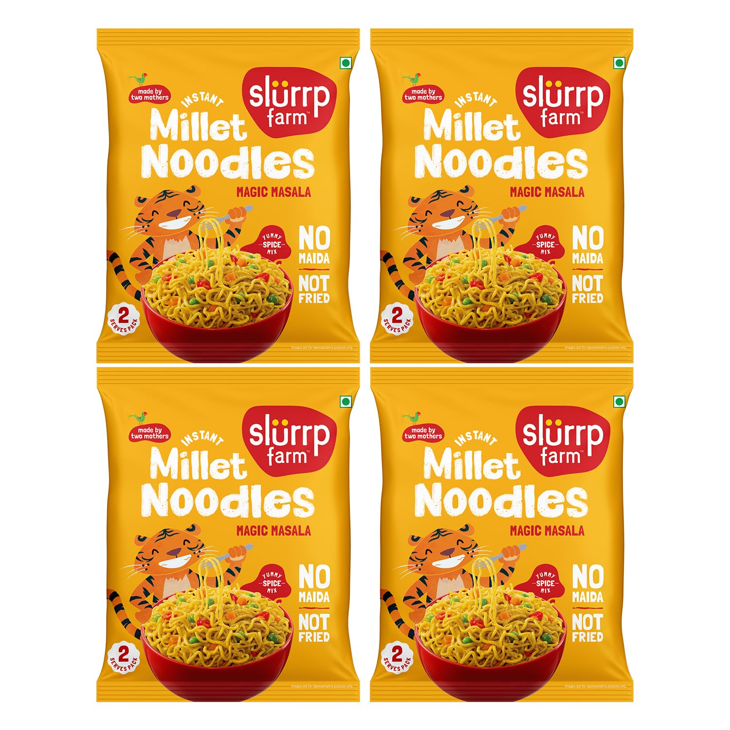 SLURRP FARM INSTANT MILLET NOODLES MAGIC MASALA (PACK OF 4) 240 GM