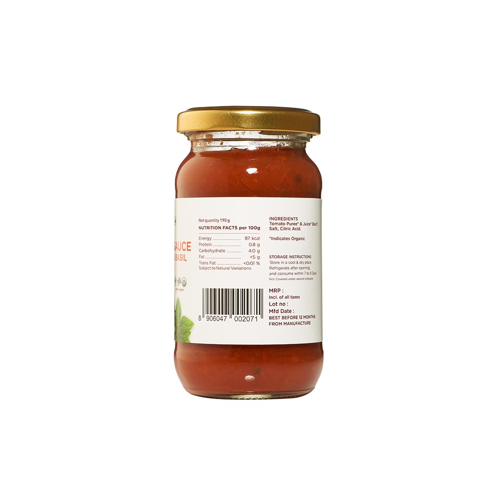 PS ORG TOMATO BASIL SAUCE 190 GM