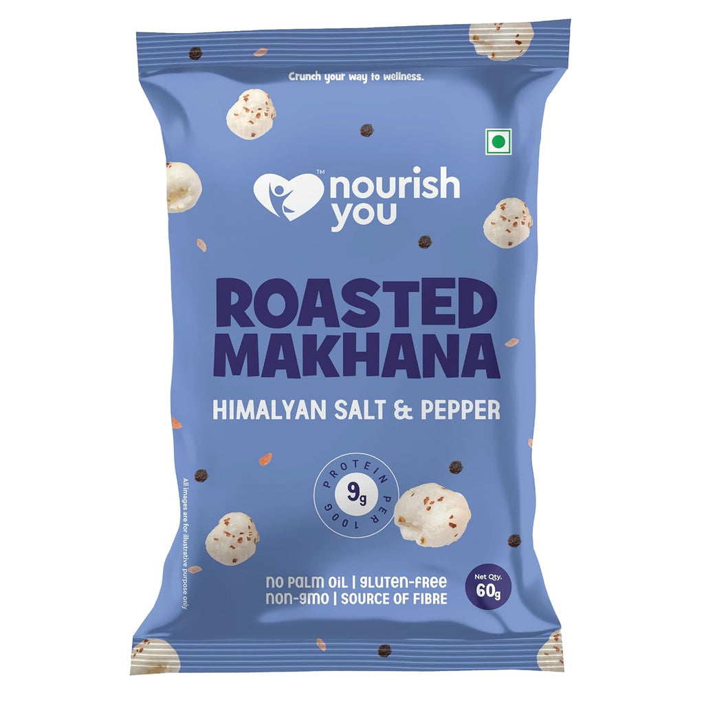 NOURISH ROASTED HIMALAYAN SALT AND PEPER MAKHANA 60 GM