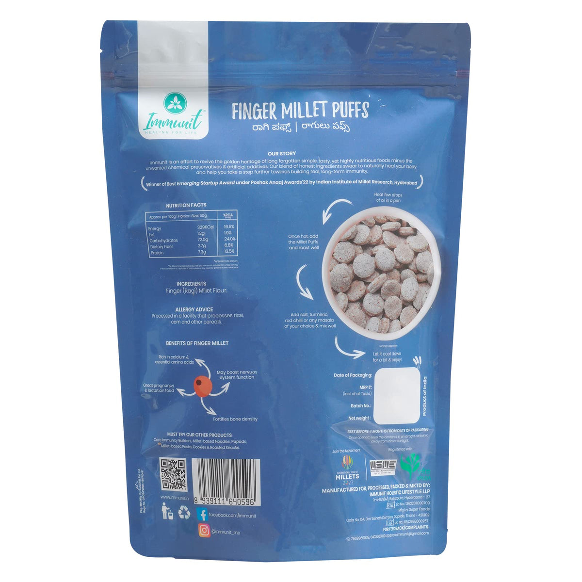 IMMUNIT RAGI (FINGER MILLET) PUFFS