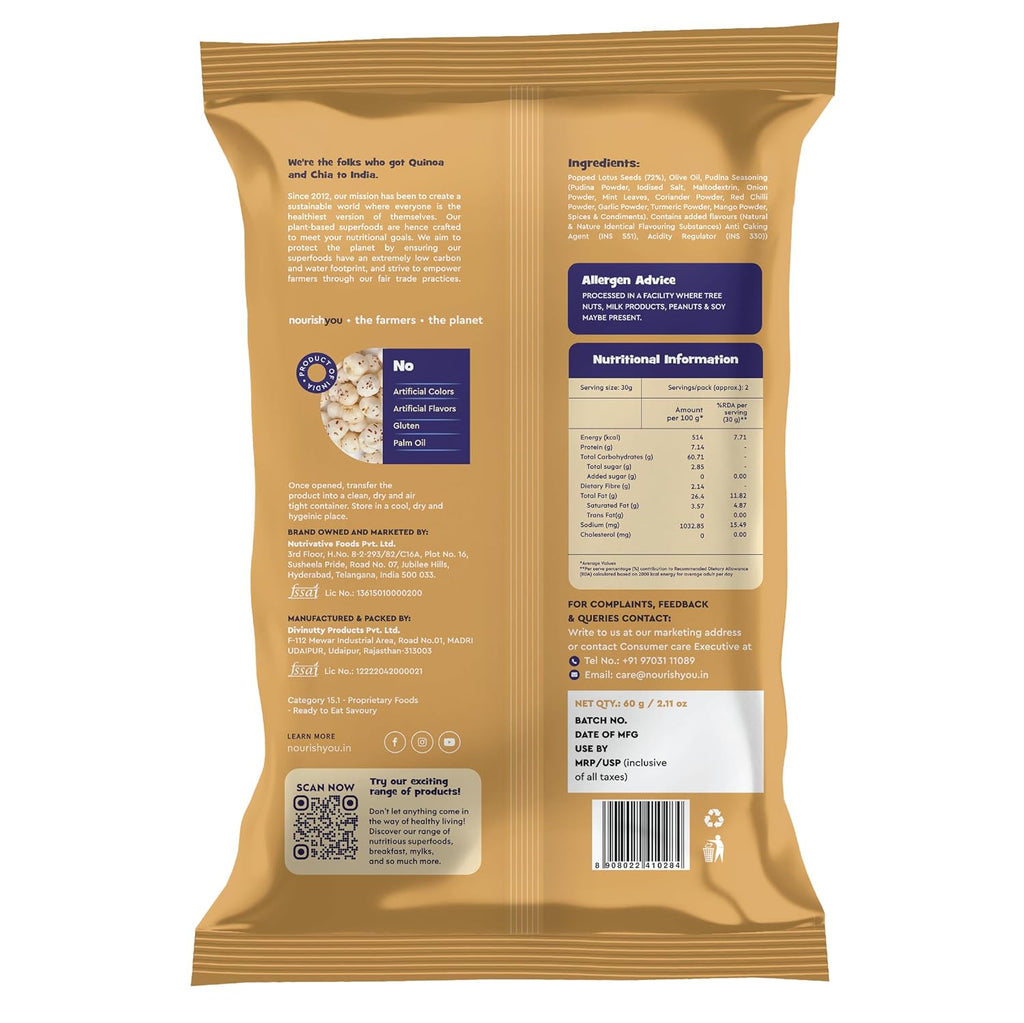 NOURISH ROASTED PUDINA MAKHANA 60 GM