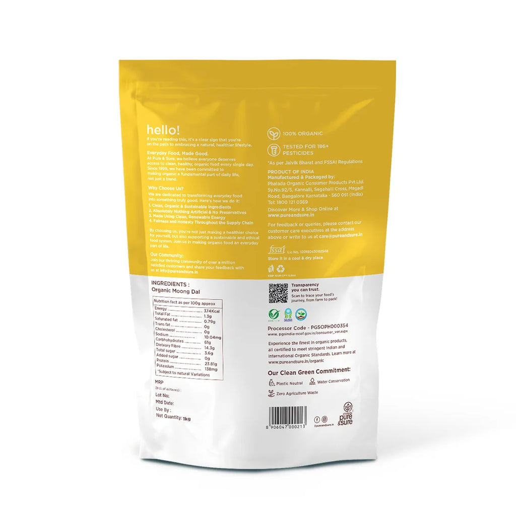 PURE AND SURE MOONG DAL 1 KG