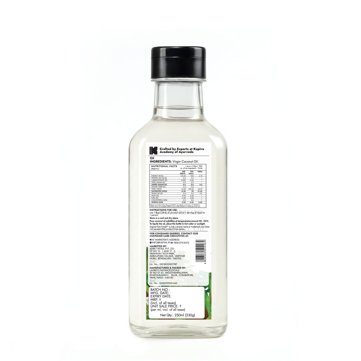 KAPIVA VIRGIN COCONUT OIL 250 ML
