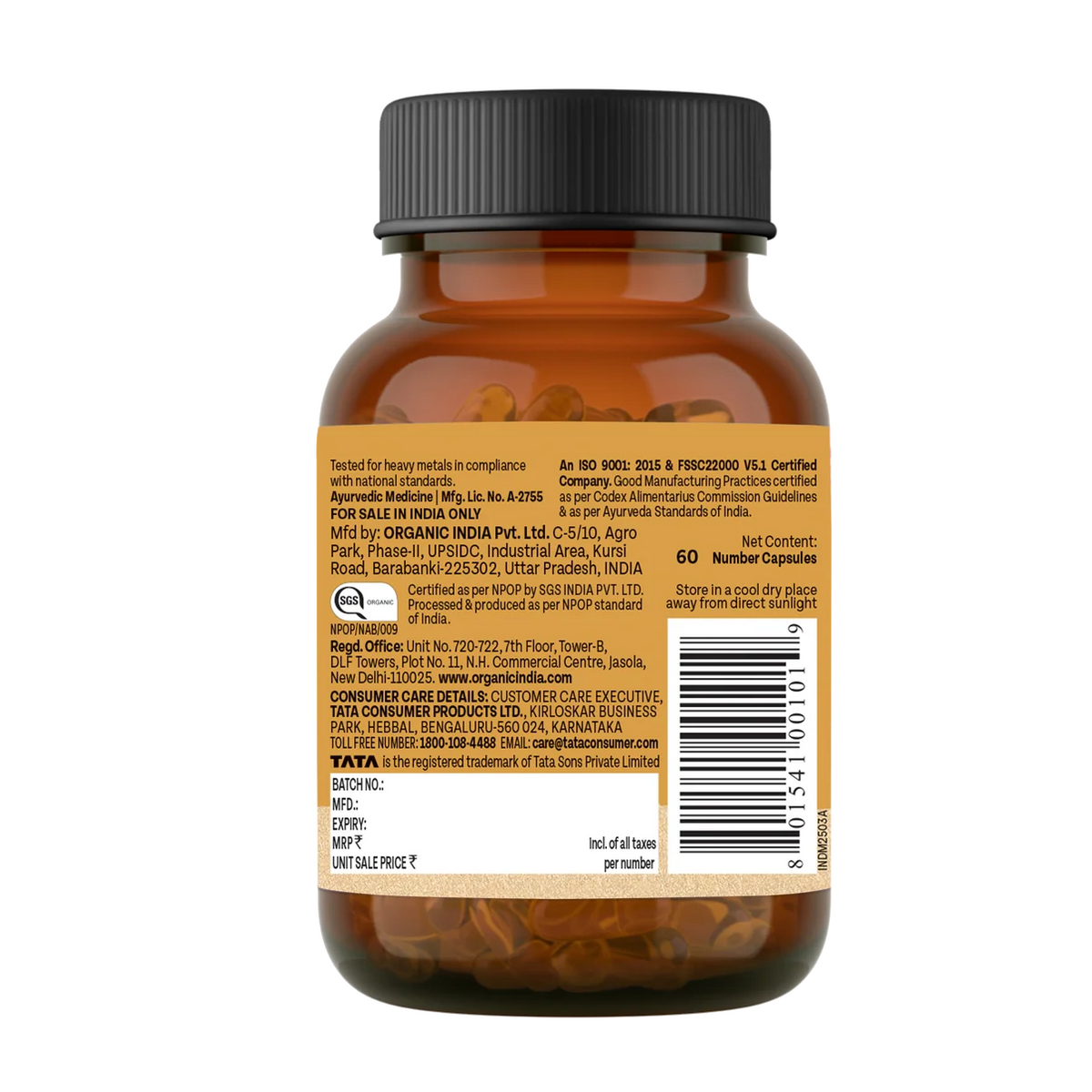 ORGANIC INDIA ASHWAGANDHA 60S CAPSULES