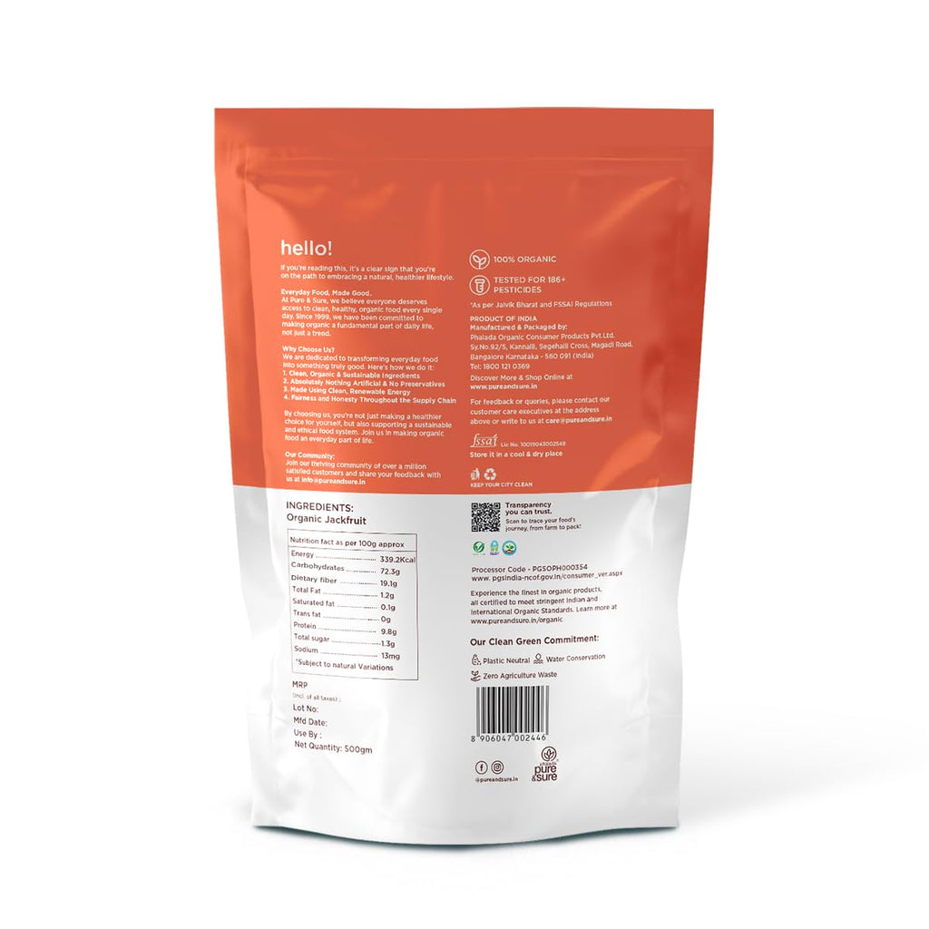 PURE AND SURE ORGANIC RAW JACKFRUIT FLOUR 500 GM