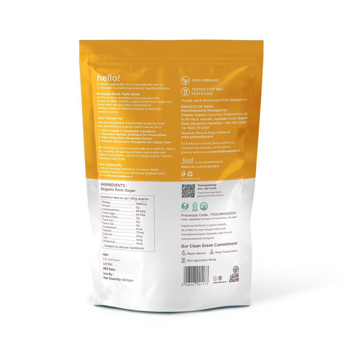 PS ORG PALM SUGAR 500 GM