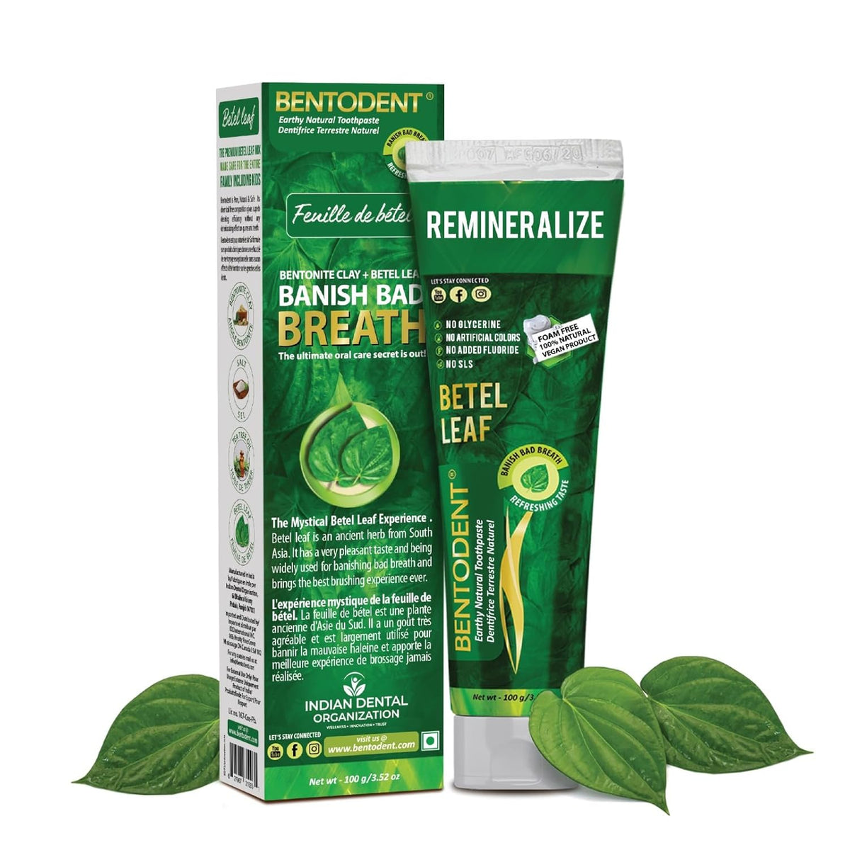 BENTODENT BETEL LEAF TOOTHPASTE AND BRUSH 100 GM