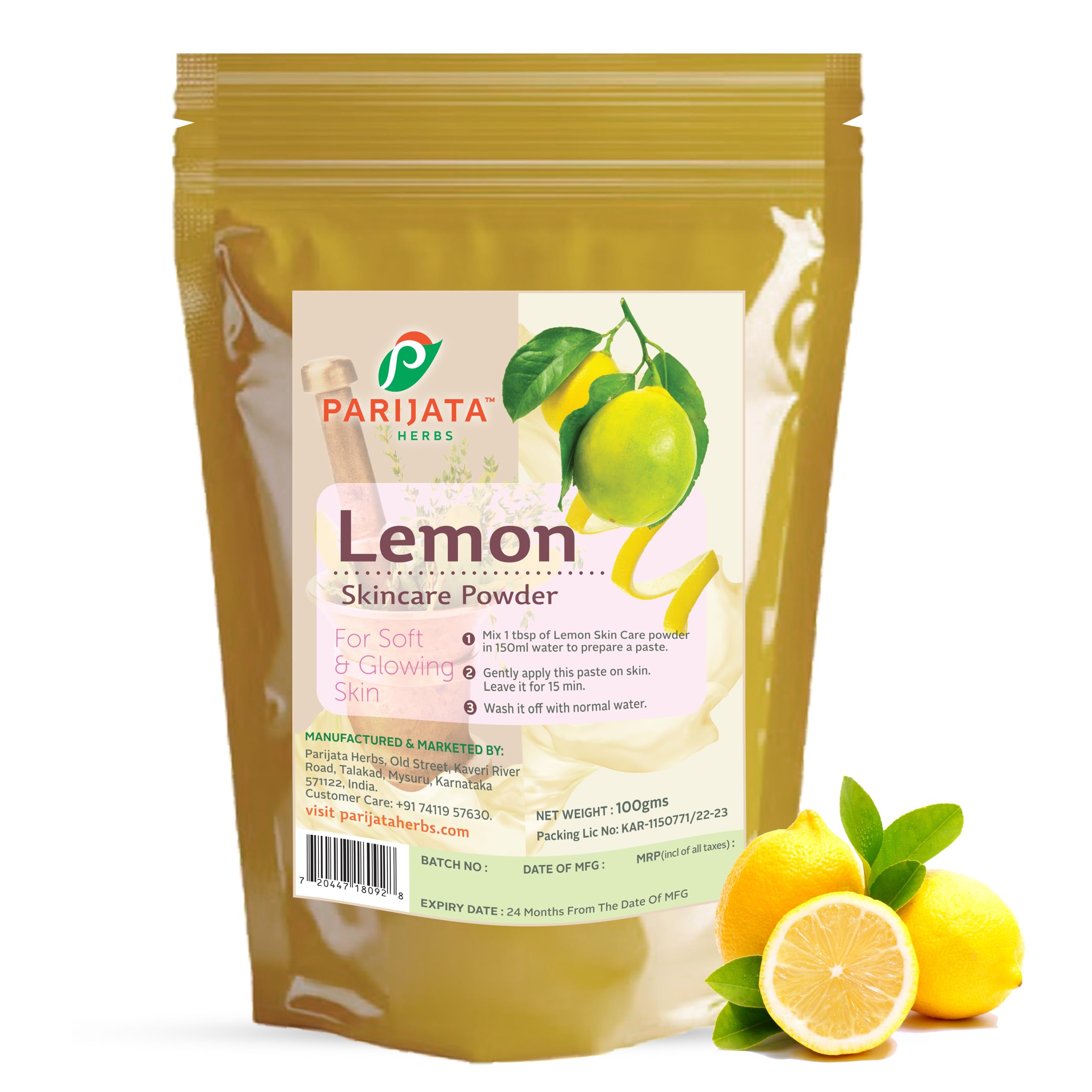 PARIJATHA LEMON PEEL SKINCARE POWDER 100 GM