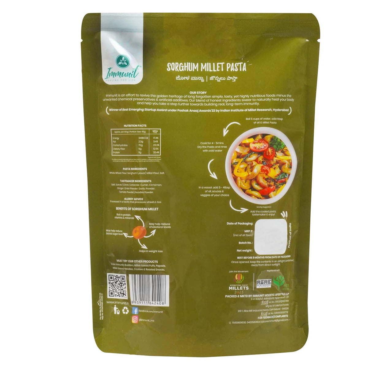 IMMUNIT JOWAR/SORGHUM PASTA