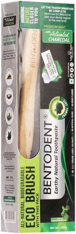 BENTODENT CHARCOAL TOOHPASTE AND BRUSH 100 GM