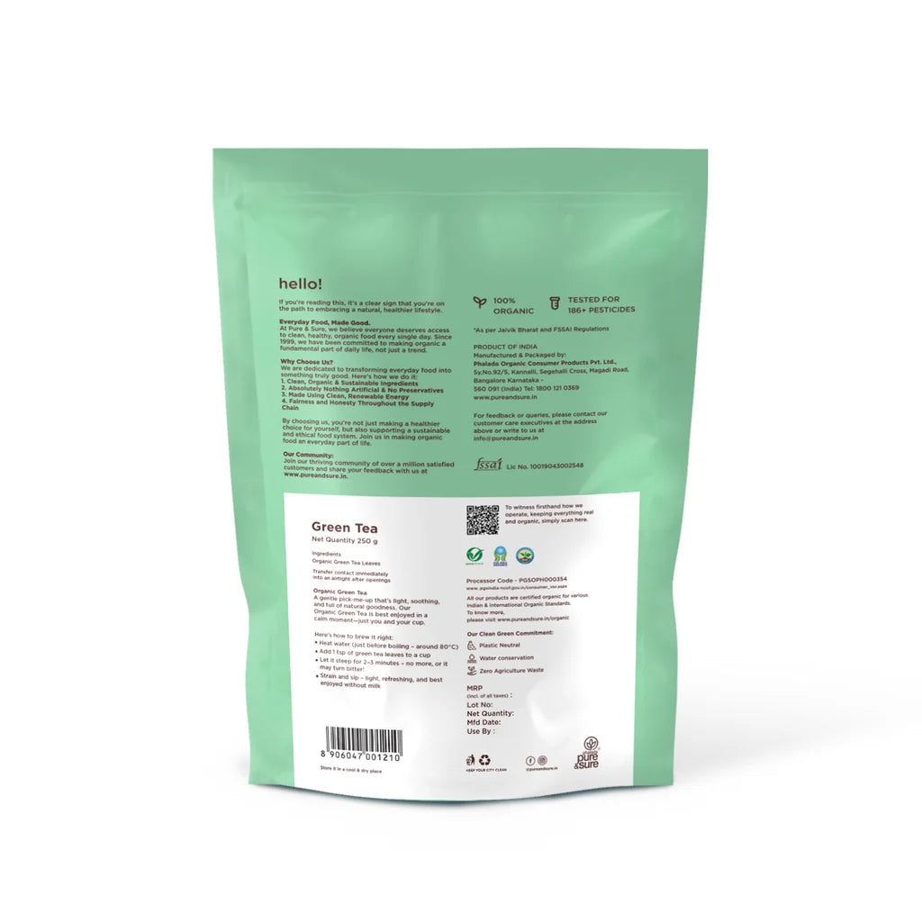 PS ORAGNIC GREEN TEA POWDER 200 GM
