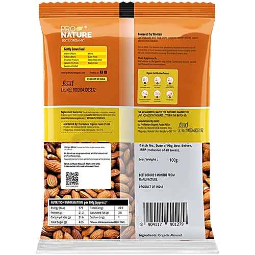 PRONATURE ALMONDS 100 GM