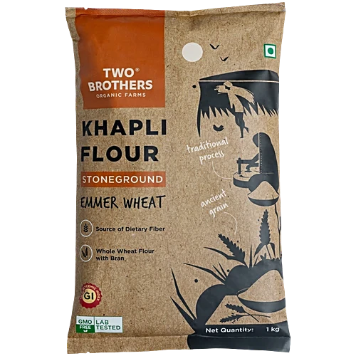 TBOF KHAPLI WHEAT ATTA (EMMER WHEAT FLOUR) ATTA STONE GROUND 1 KG