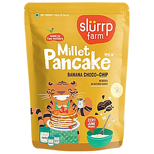 SLURRP FARM MILLET PANCAKE MIX BANANA CHOCO-CHIP 150 GM