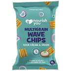 NOURISH MULTIGRAIN WAVE CHIPS CREAM AND ONION 60 GM