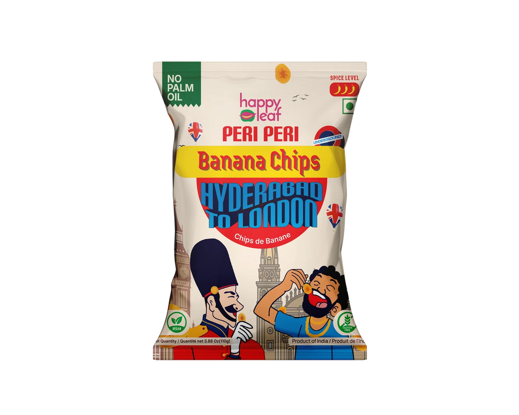 HAPPY LEAF BANANA CHIPS PERI PERI 110 GM