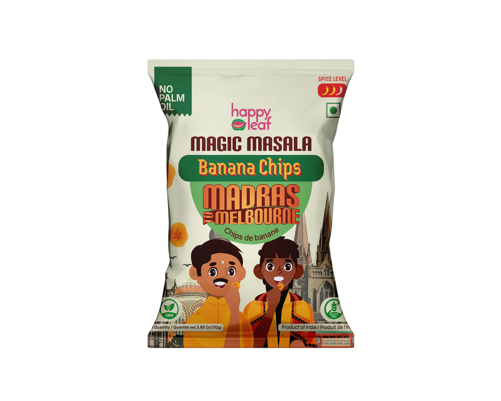 HAPPY LEAF BANANA CHIPS MAGIC MASALA 110 GM