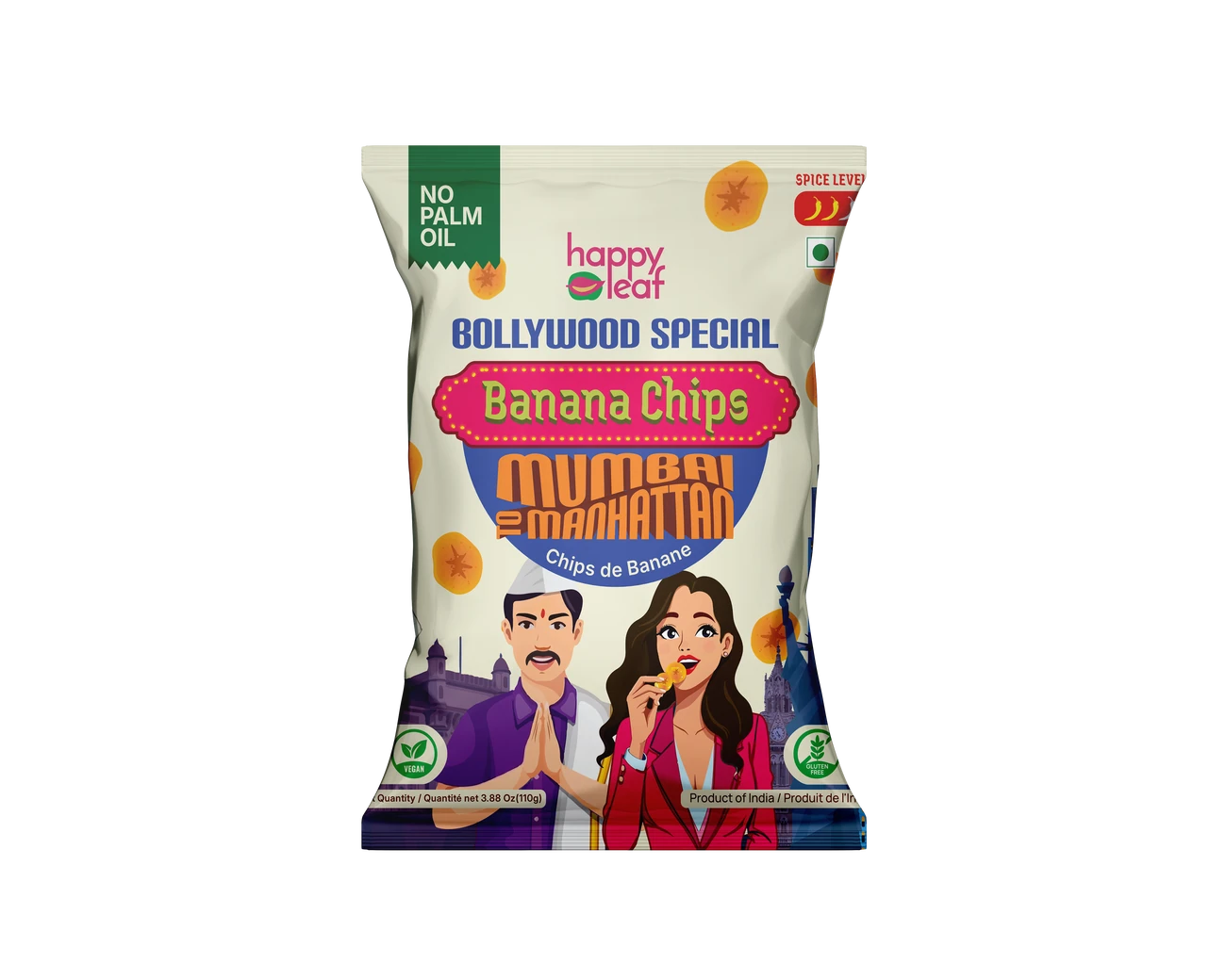 HAPPY LEAF BANANA CHIPS BOLLYWOOD SPECIAL 110 GM