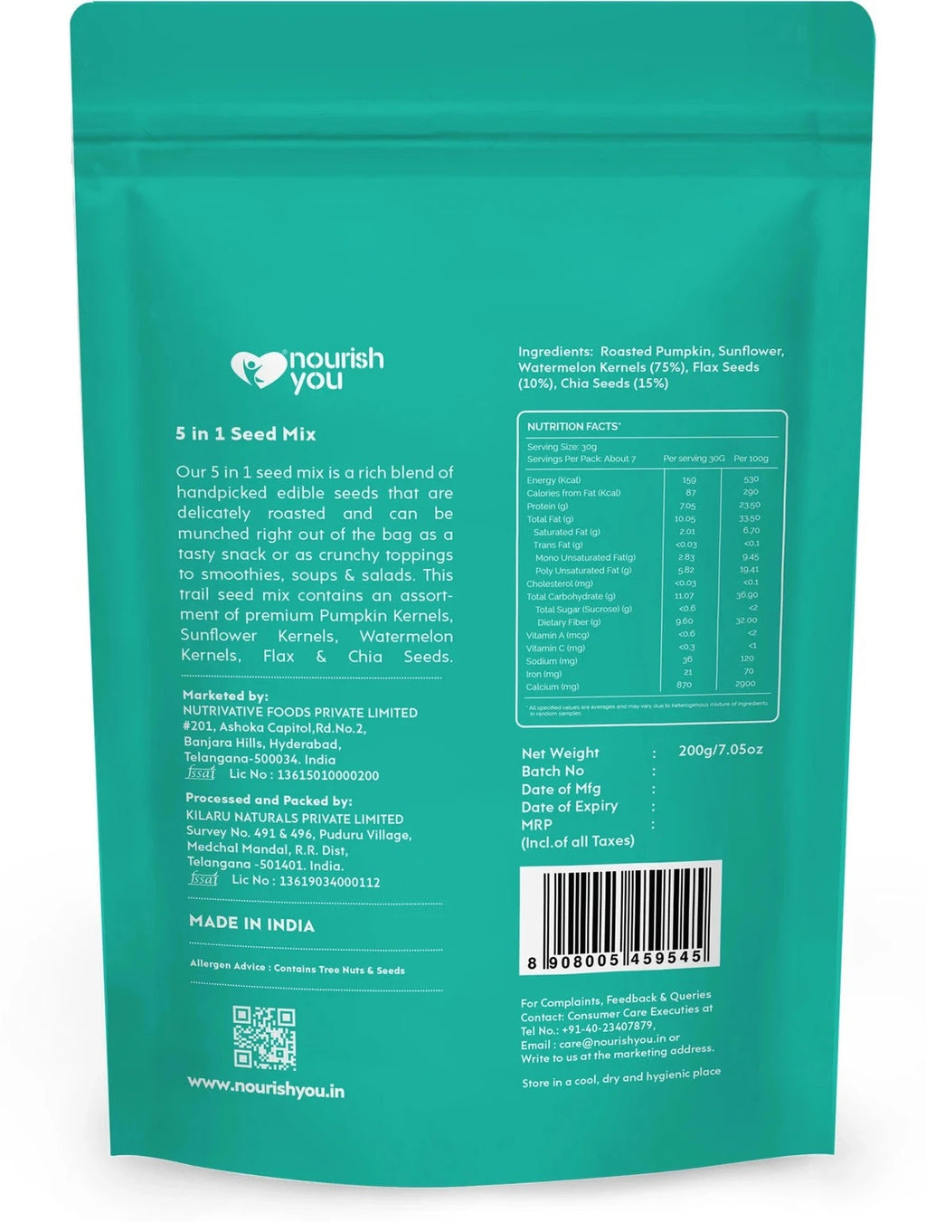 NOURISH 5IN 1 SUPER SEED MIX 100 GM