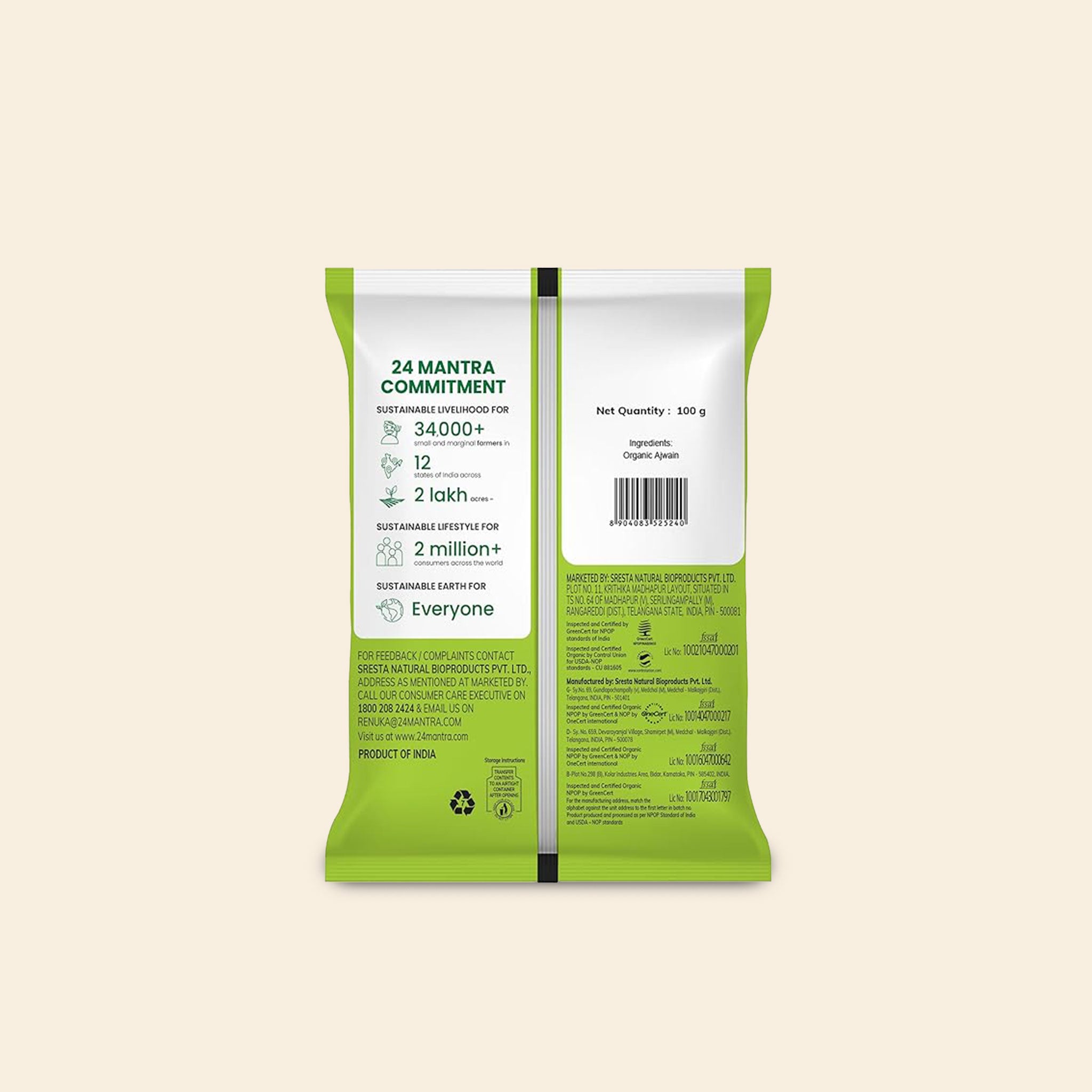 24 MANTRA ORGANIC AJWAIN 100 G