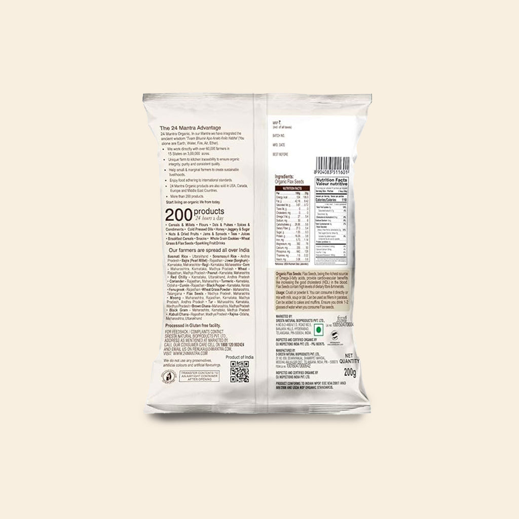 24 Mantra Organic Flax Seeds 200 G