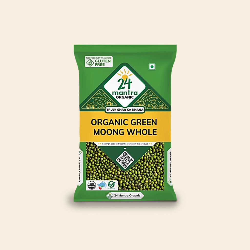 24 Mantra Organic Green Moong Dal Whole 500G