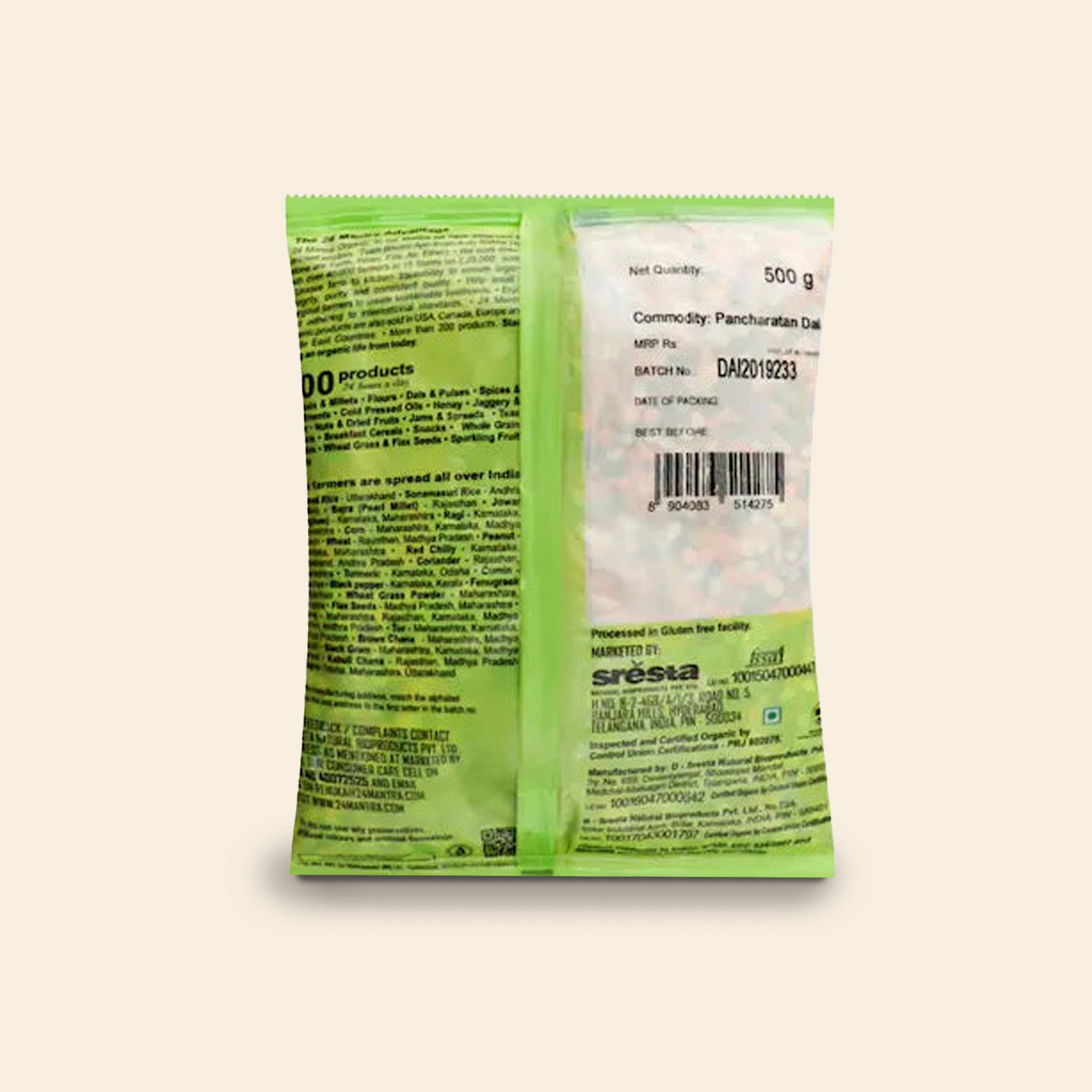 24 Mantra Organic Pancharatna Dal 500 G
