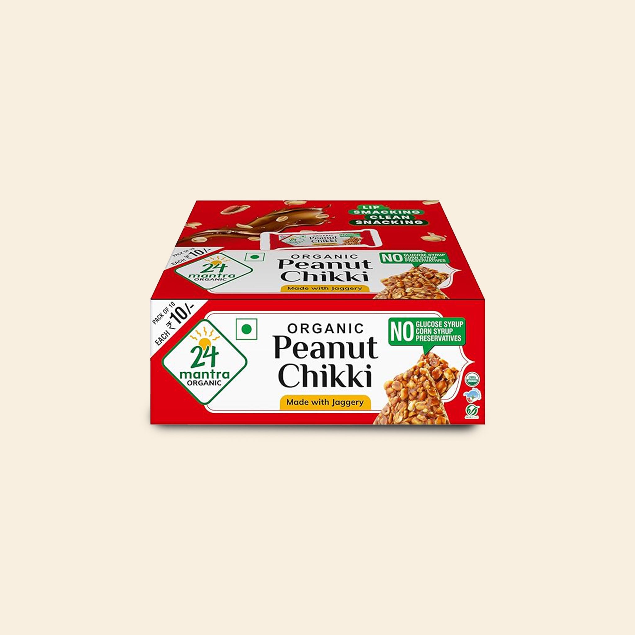 24 Mantra Organic Peanut Jaggery Chikki 20 G