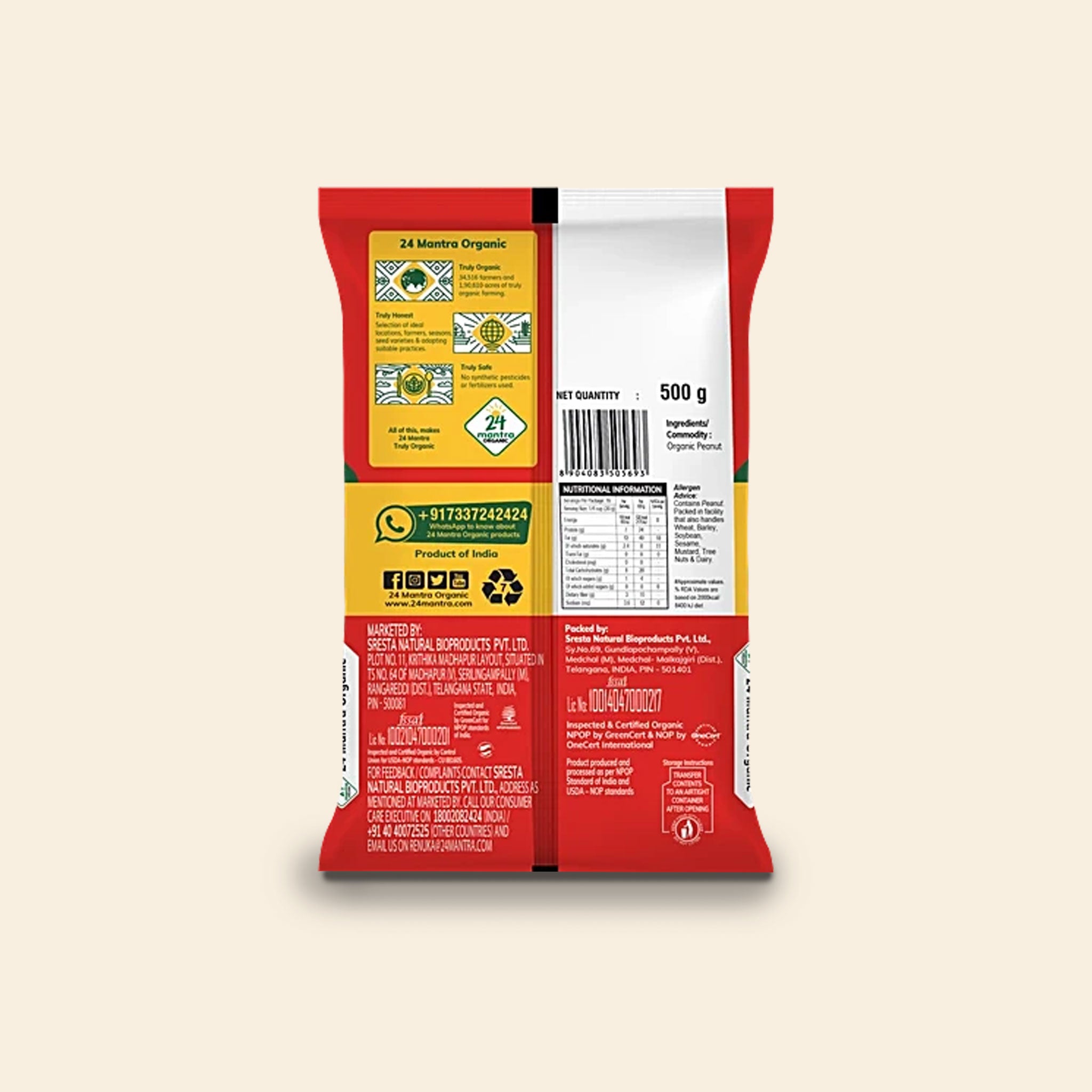 24 Mantra Organic Raw Peanut 500G