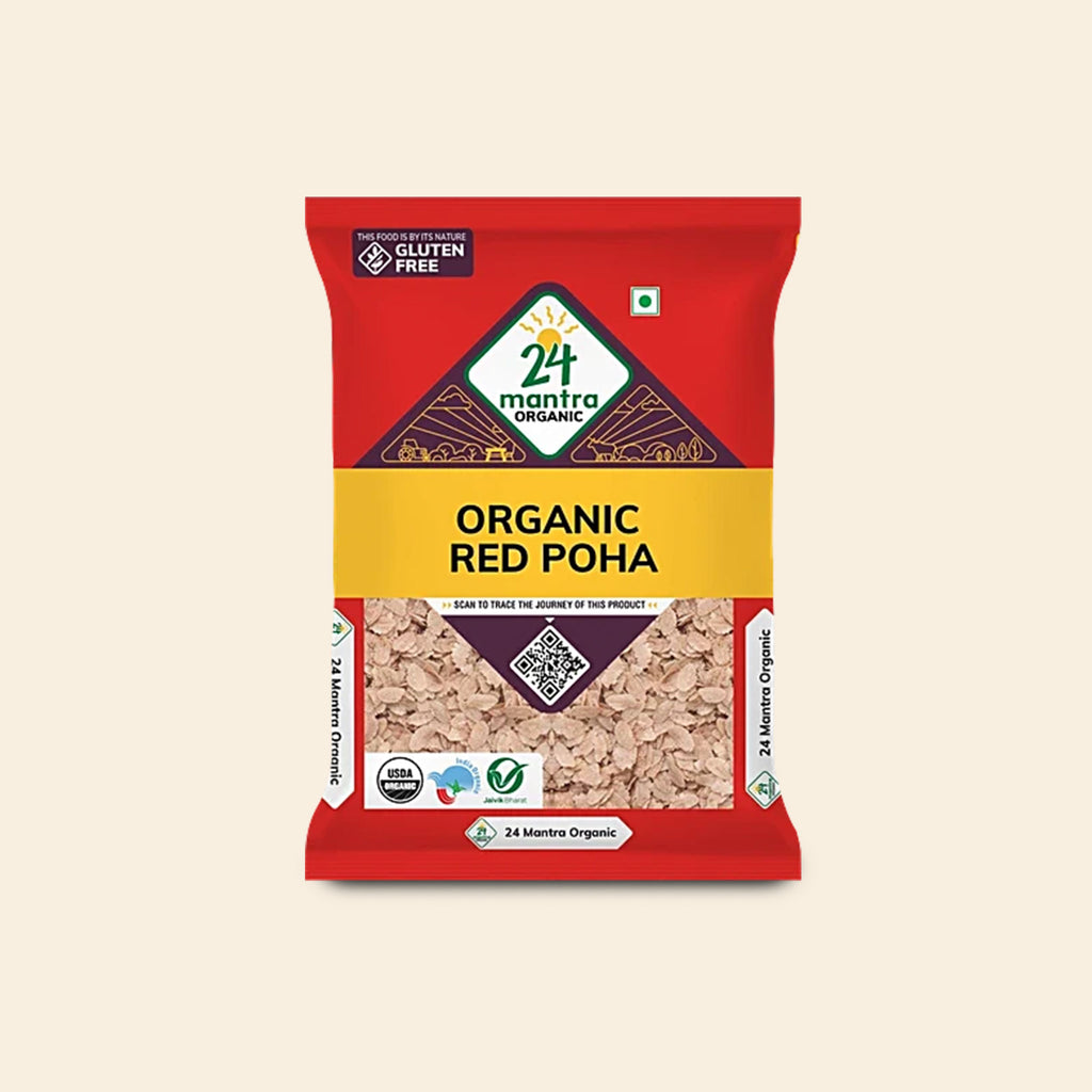 24 Mantra Organic Red Poha (Flattened Rice) 500 G