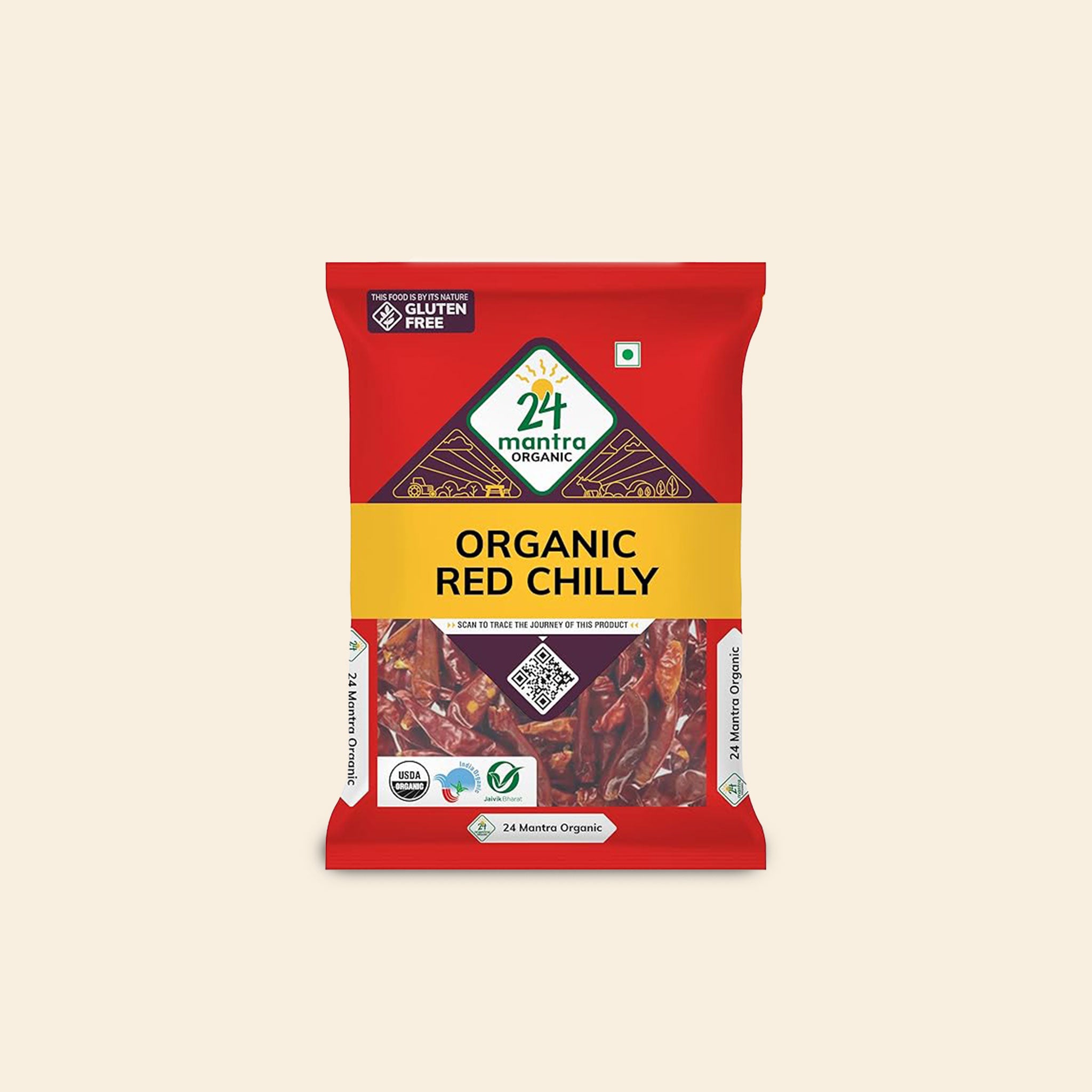 24 Mantra Organic Red Stick Chilly 100 G