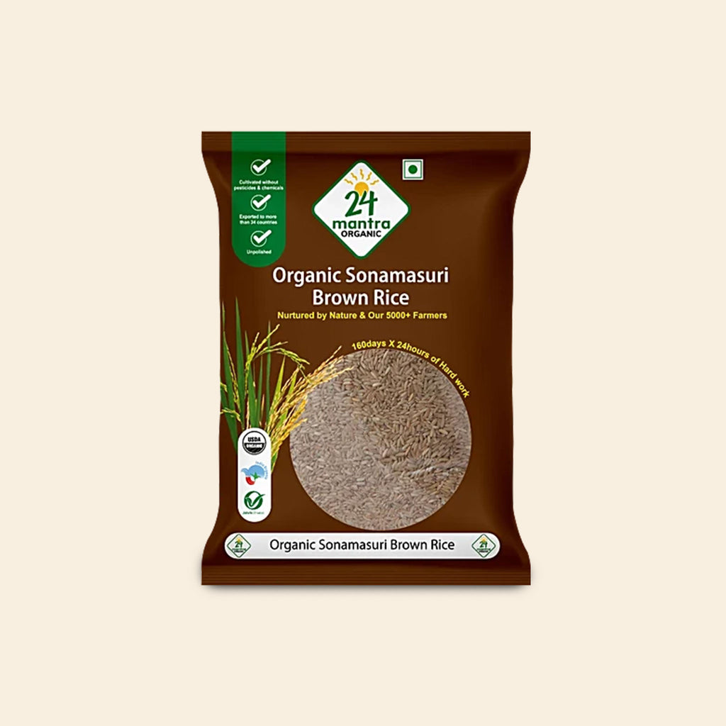 24 MANTRA ORGANIC SONAMASURI RAW RICE BROWN 1 KG