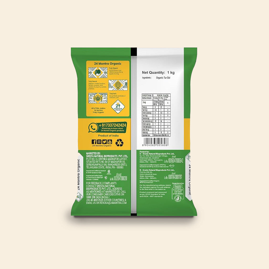 24 Mantra Organic Tur Dal 1 Kg