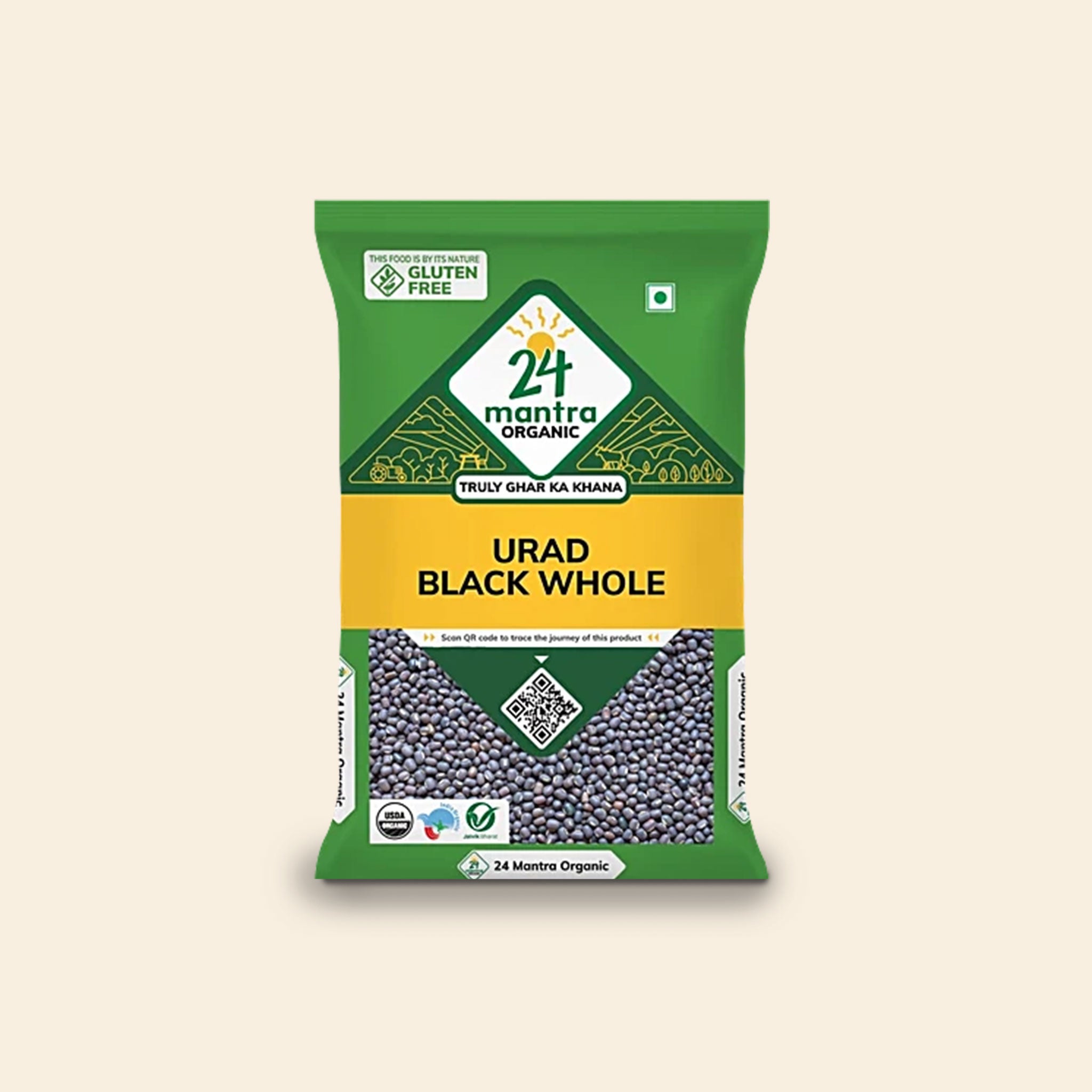 24 Mantra Organic Urad Black Whole 500 G