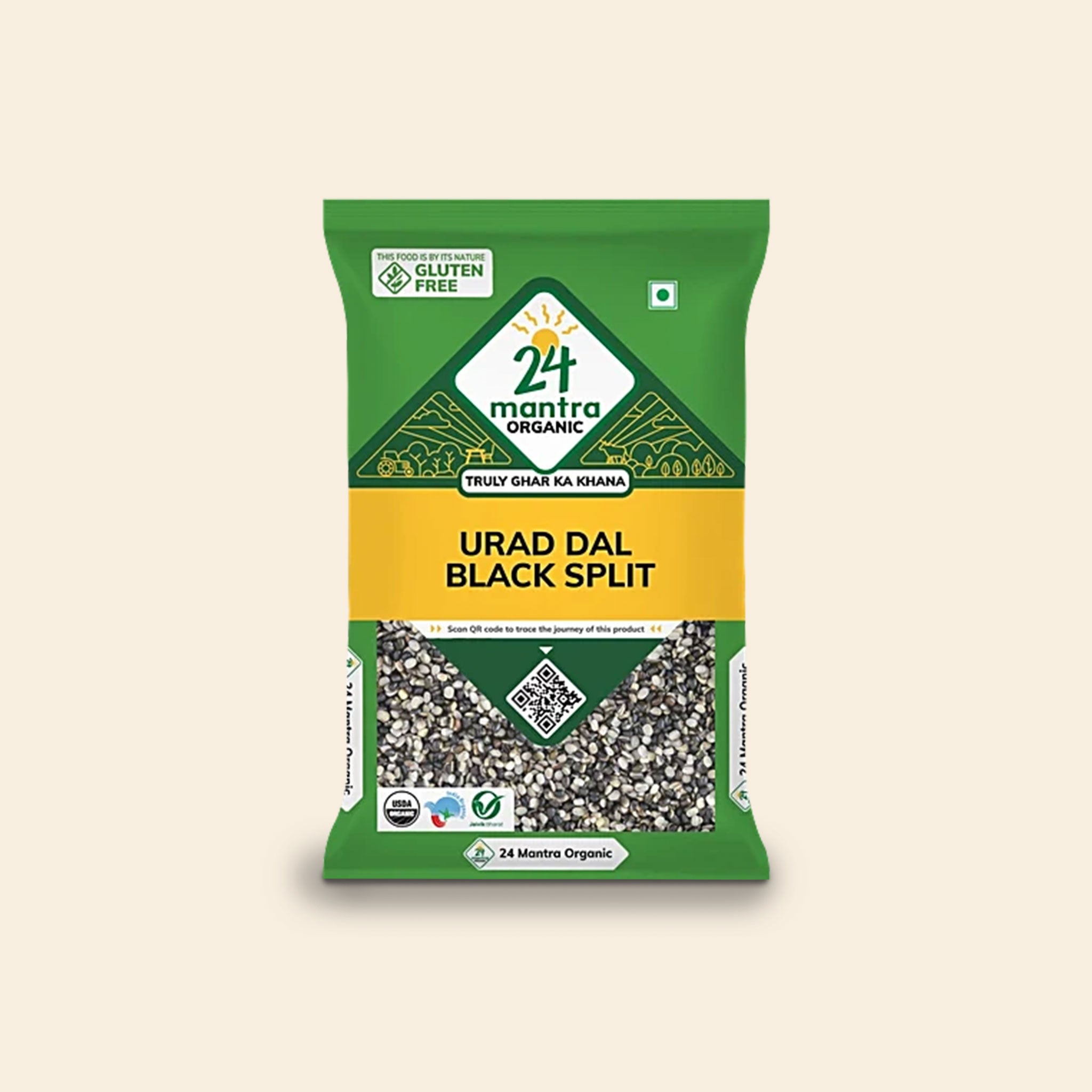 24 Mantra Organic Urad Dal Black Split 500 G